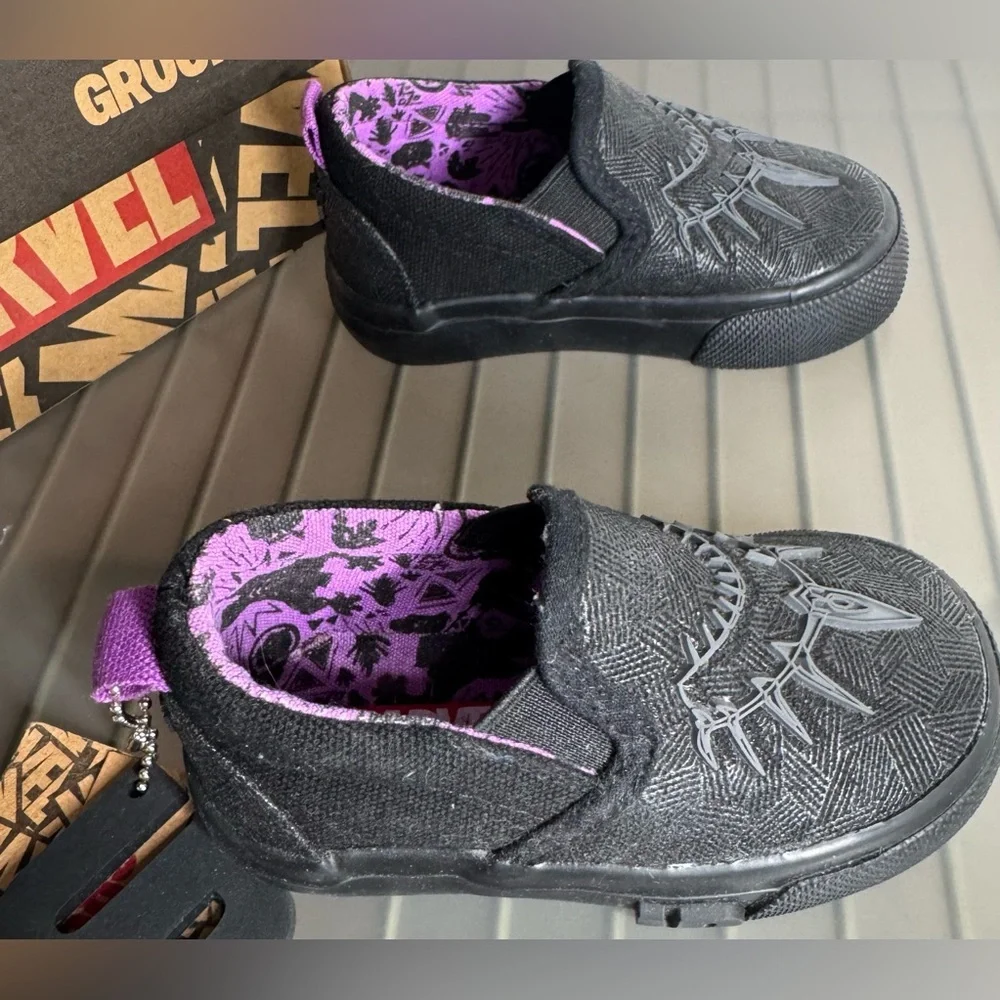 Marvel ground up black panther slip-on baby shoes size 5